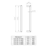 Hollow pull handle Ì÷19mm section