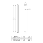 Hollow pull handle Ì÷25mm section