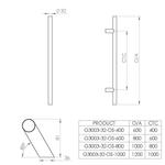 Hollow offset pull handle 32mm section