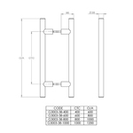 Hollow pull handle 38mm section