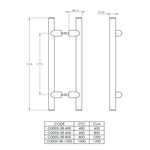 Hollow offset pull handle 38mm section