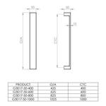 Hollow pull handle 50x10mm section