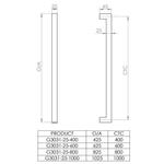 Hollow pull handle 25mm section