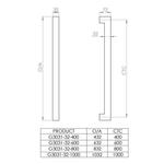 Hollow pull handle 32mm section