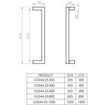 Hollow cranked pull handle 25mm section