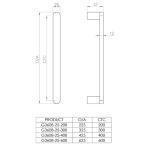 Solid pull handle 25x12 section