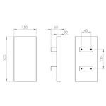 Rectangle timber Vic. Ash pull handle 300x150