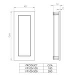 Rectangle flush pull 200x45mm
