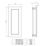 Rectangle flush pull 200x45mm