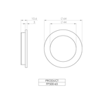 Round flush pull Ø65 plain