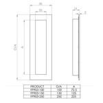Rectangle flush pull 150mm