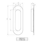 Oval flush pull 120x40mm