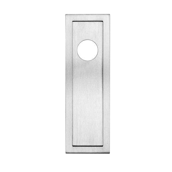 Rectangle flush pull 200x65 with round cylinder hole