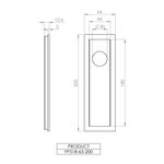 Rectangle flush pull 200x65 with round cylinder hole