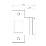 TL Extended striker plate with curl 50mm