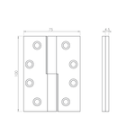 100x75 Right hand square knuckle lift off hinge