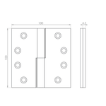 100x100 Left hand square knuckle lift off hinge