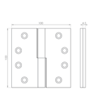 100x100 Right hand square knuckle lift off hinge