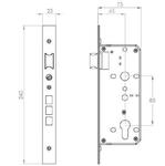 High Security Euro. lock 45mm back set