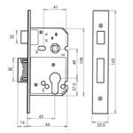 Protector short body Euro. lock 45mm back set