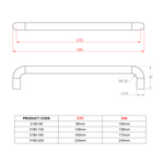 Flinders D-pull round bar cabinet handle Ø10mm
