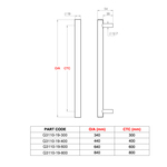 Round bar pull handle Ø19mm