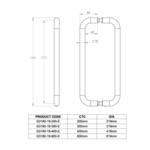 D-pull round bar pull handle Ø19mm