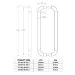 D-pull round bar pull handle Ø25mm