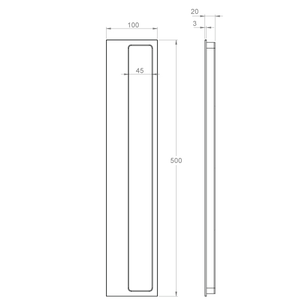 Montana flush pull 500x100mm