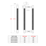 Kamen round bar pull handle Ø25mm