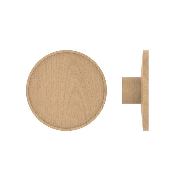 Monte Timber Round Niki dished timber cabinet handle