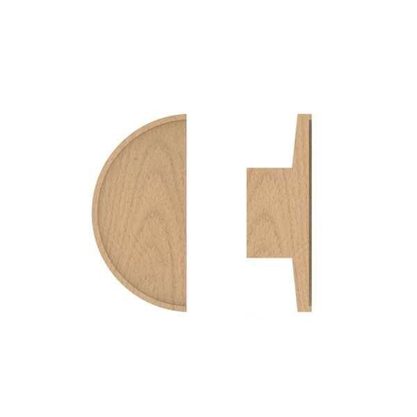 Monte Timber Semi-circle Niki dished timber cabinet handle