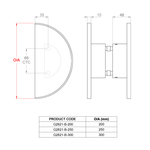 Semi-circle Niki dished pull handle