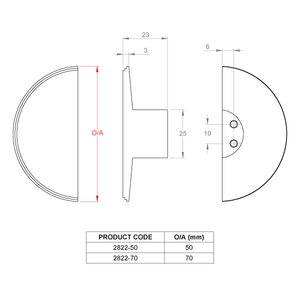 Semi-circle Niki deco cabinet knob