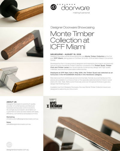 Monte Timber Collection at ICFF Miami